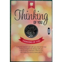 Thinking Of You, Card &amp; Lucky Coin, 115 x 170mm, Luck Coin 35mm, A Beautiful Gift