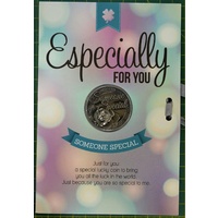 Especially For You, Card &amp; Lucky Coin, 115 x 170mm, Luck Coin 35mm, A Beautiful Gift
