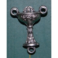Rosary Centre Piece, Chalice, Silver Tone 17 x 14mm