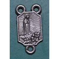 Rosary Centre Piece, Our Lady Fatima, Silver Tone 11 x 8mm