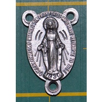 Rosary Centre Piece, Miraculous, Silver Tone 23 x 15mm 