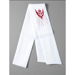 Confirmation Stole with Red Dove Embroidered, 1550mm Long