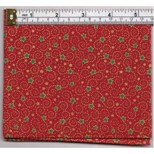 Christmas Fat Quarter 001, Approx 50cm x 52cm, Cotton Metallic Print Fabric