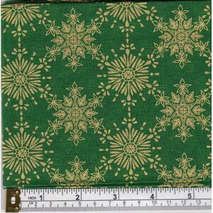 Christmas Fat Quarter 010, Approx 50cm x 52cm, Cotton Metallic Print Fabric