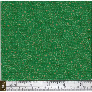Christmas Fat Quarter 028, Approx 50cm x 52cm, Cotton Metallic Print Fabric