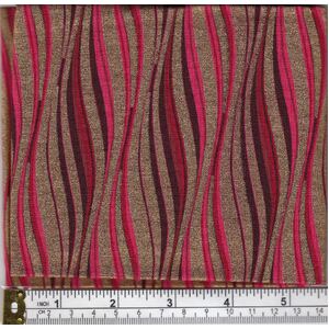 Christmas Fat Quarter 029, Approx 50cm x 52cm, Cotton Metallic Print Fabric