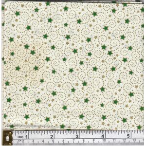 Christmas Fat Quarter 030, Approx 50cm x 52cm, Cotton Metallic Print Fabric