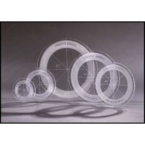 Creative Grids Rulers, Circles, 5 Discs, 2.5&quot;, 3.5&quot;, 4.5&quot;, 5.5&quot; and 6.5&quot;, Non Slip Surface