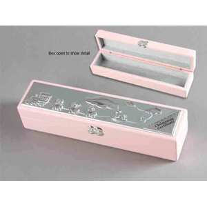 Pink Christening Certificate Box, 243mm Long, Beautiful Item CHB2132