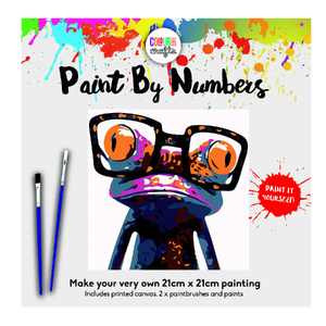 HIPSTER FROG Paint by Number by Colourme, 21cm x 21cm