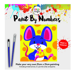MOUSE WITH CHEESE Paint by Number by Colourme, 21cm x 21cm