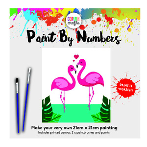 FLAMINGOS Paint by Number by Colourme, 21cm x 21cm