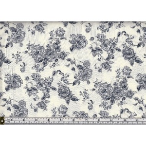 Rose Huble Fabrics Cotton Print Fabric, CREAM, 112cm Wide 67cm REMNANT