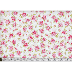 100% Cotton Print Fabric, Rose Huble Fabrics, MINT, 112cm (44&quot; / 45&quot;) Wide Per Metre