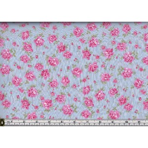 100% Cotton Print Fabric, Rose Huble Fabrics, SKY, 112cm Wide Per Metre
