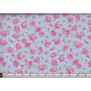 100% Cotton Print Fabric, Rose Huble Fabrics, SKY, 112cm Wide Per Metre