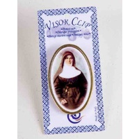Mary MacKillop Visor Clip, Metal with Plastic Clip 50 x 23mm, Made in Italy