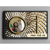 SAINT CHRISTOPHER Magnetic Car Plaque or Memo Holder Beautifully Finished