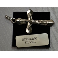 Sterling Silver Crucifix 30mm x 20mm, Clear Boxed, Hallmarked 925 Silver