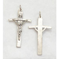 Trinity Crucifix, 55mm Silver Tone Metal Crucifix Pendant, Quality Made In Italy