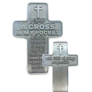 Metal Pocket Cross - A Cross In My Pocket, 42 x 59mm