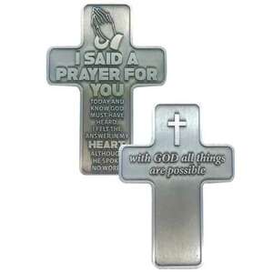 Metal Pocket Cross, 42 x 59mm, I SAID A PRAYER