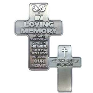 Metal Pocket Cross, 42 x 59mm, IN LOVING MEMORY