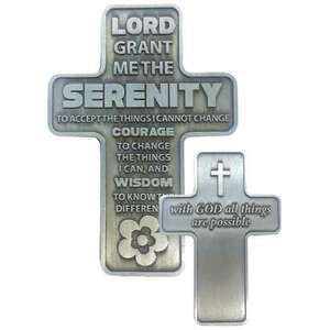 Metal Pocket Cross, 42 x 59mm, SERENITY