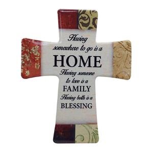Porcelain Cross - Home Family Blessing