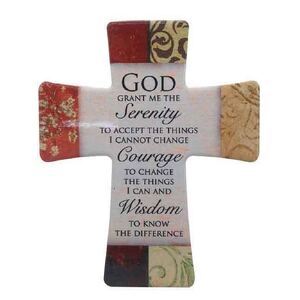 Porcelain Cross - Serenity, Courage, Wisdom