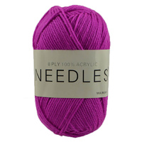 Needles Acrylic Knitting Yarn 8 Ply, 100g Ball, MULBERRY
