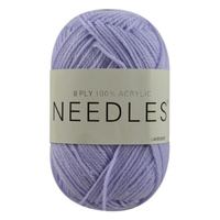 Needles Acrylic Knitting Yarn 8 Ply, 100g Ball, LAVENDER
