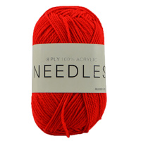 Needles Acrylic Knitting Yarn 8 Ply, 100g Ball, RUSSO RED