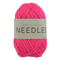 Needles Acrylic Knitting Yarn 8 Ply, 100g Ball, HOT PINK