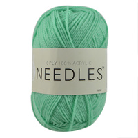 Needles Acrylic Knitting Yarn 8 Ply, 100g Ball, MINT GREEN