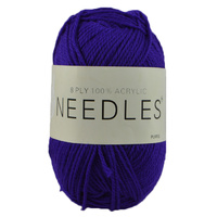 Needles Acrylic Knitting Yarn 8 Ply, 100g Ball, PURPLE