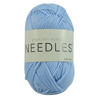 Needles Acrylic Knitting Yarn 8 Ply, 100g Ball, BABY BLUE