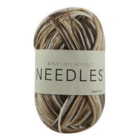 Needles Acrylic Knitting Yarn 8 Ply, 100g Ball, MULTI SANDSTONE