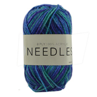 Needles Acrylic Knitting Yarn 8 Ply, 100g Ball, MULTI MIDNIGHT
