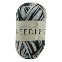 Needles Acrylic Knitting Yarn 8 Ply, 100g Ball, MULTI ZEBRA