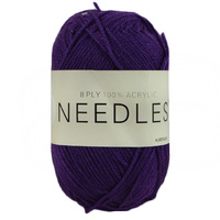 Needles Acrylic Knitting Yarn 8 Ply, 100g Ball, AUBERGINE