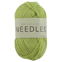 Needles Acrylic Knitting Yarn 8 Ply, 100g Ball, LIME GREEN