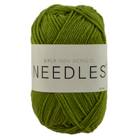 Needles Acrylic Knitting Yarn 8 Ply, 100g Ball, OLIVE GREEN