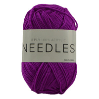 Needles Acrylic Knitting Yarn 8 Ply, 100g Ball, DELPHINIUM
