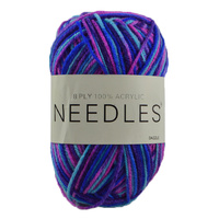 Needles Acrylic Knitting Yarn 8 Ply, 100g Ball, MULTI DAZZLE