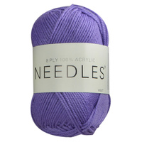 Needles Acrylic Knitting Yarn 8 Ply, 100g Ball, VIOLET