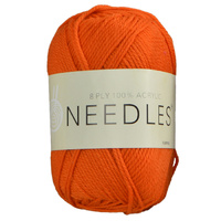 Needles Acrylic Knitting Yarn 8 Ply, 100g Ball, PUMPKIN