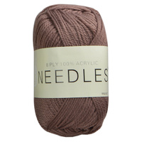 Needles Acrylic Knitting Yarn 8 Ply, 100g Ball, WALNUT