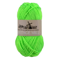 Heritage mills Supersoft Acrylic Knitting Yarn 8ply, 100g Ball, FLURO GREEN 