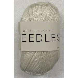 Needles Acrylic Knitting Yarn 8 Ply, 100g Ball, OFF WHITE